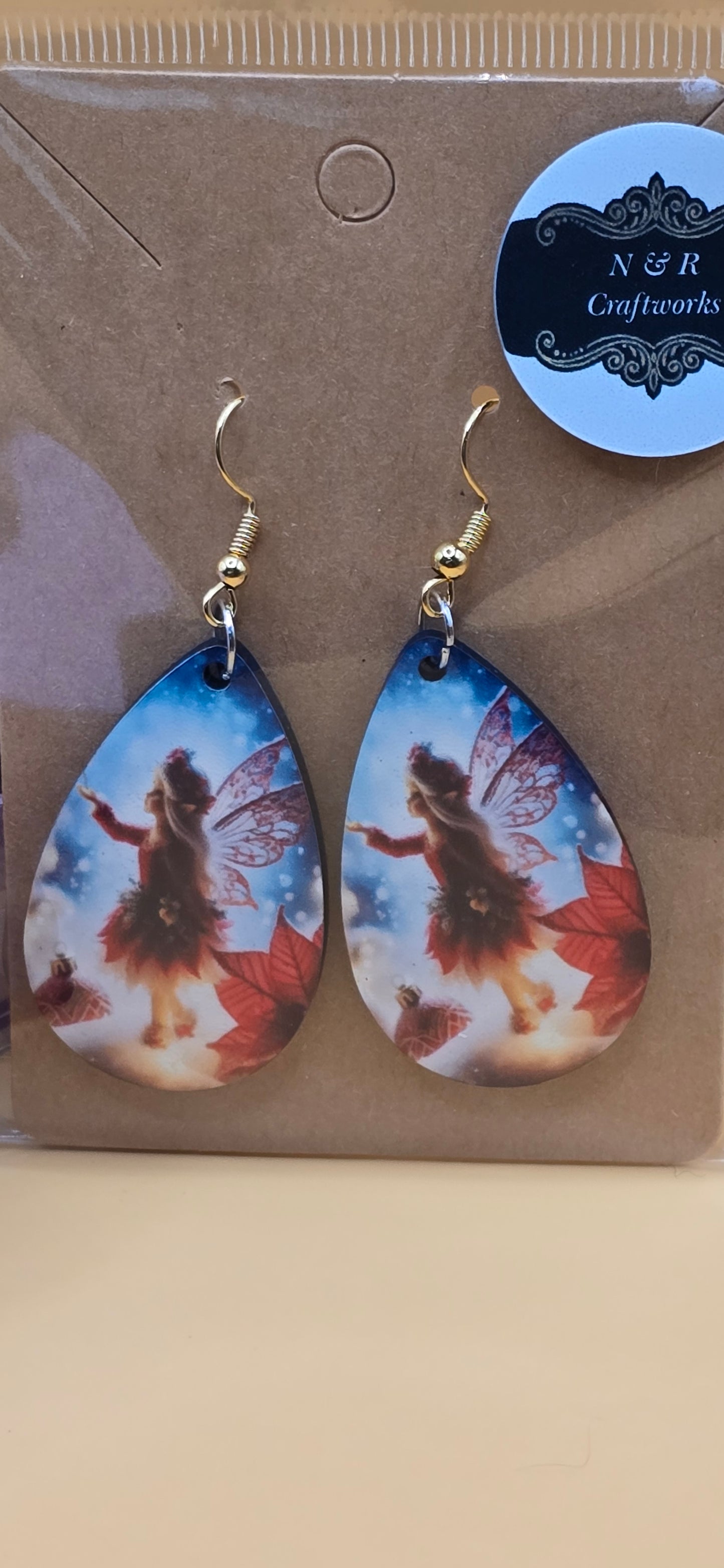 Fantasy meets Christmas time with fairy christmas Earrings