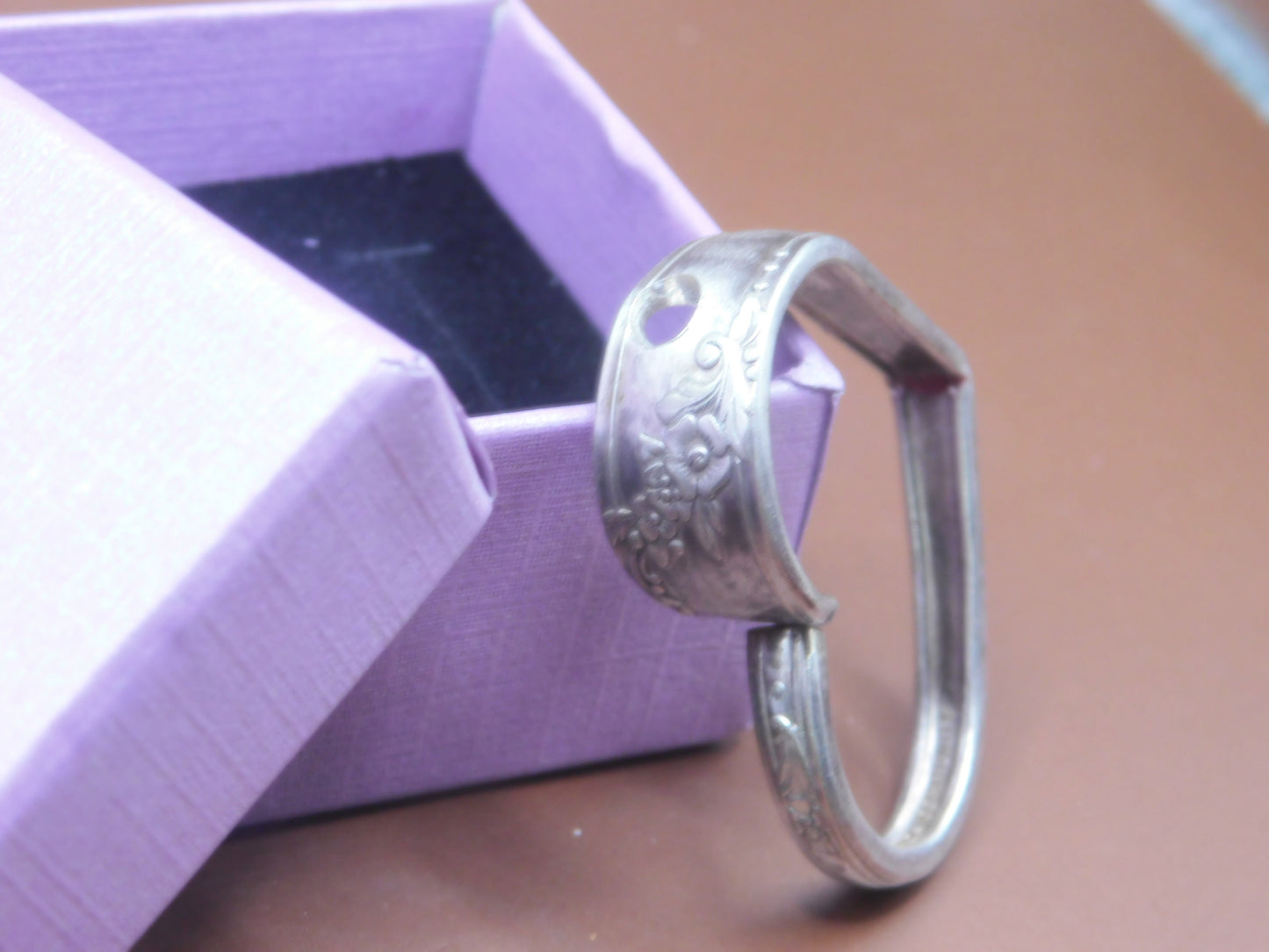 Large Heart pendant/keychain repurposed from Vintage spoon handle