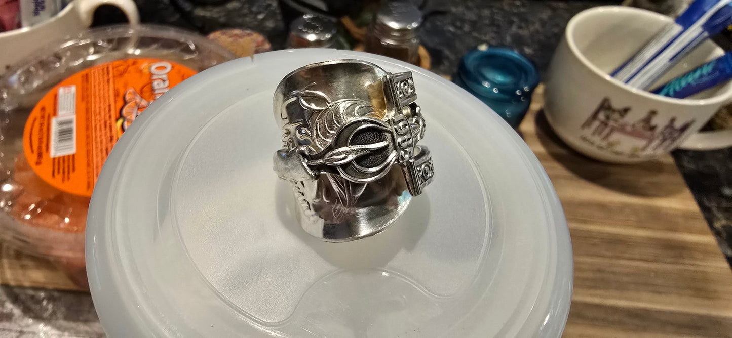 1985 christmas spoon saddle style ring