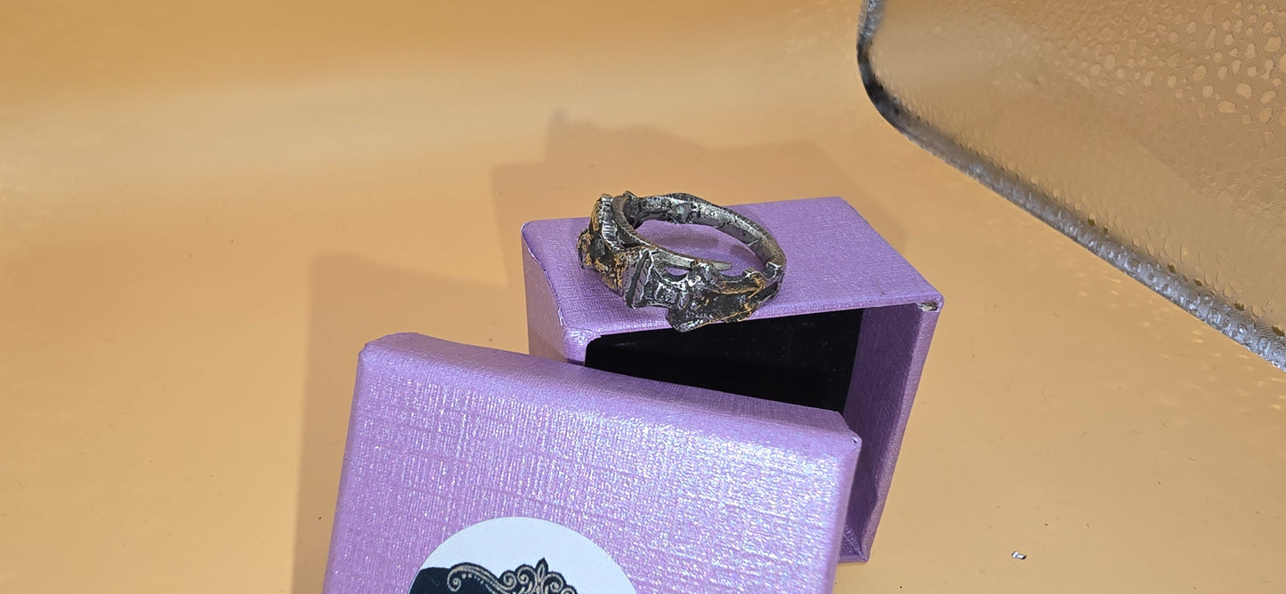 Fleur De Lis inspired ring made from Italian silver Pickle fork