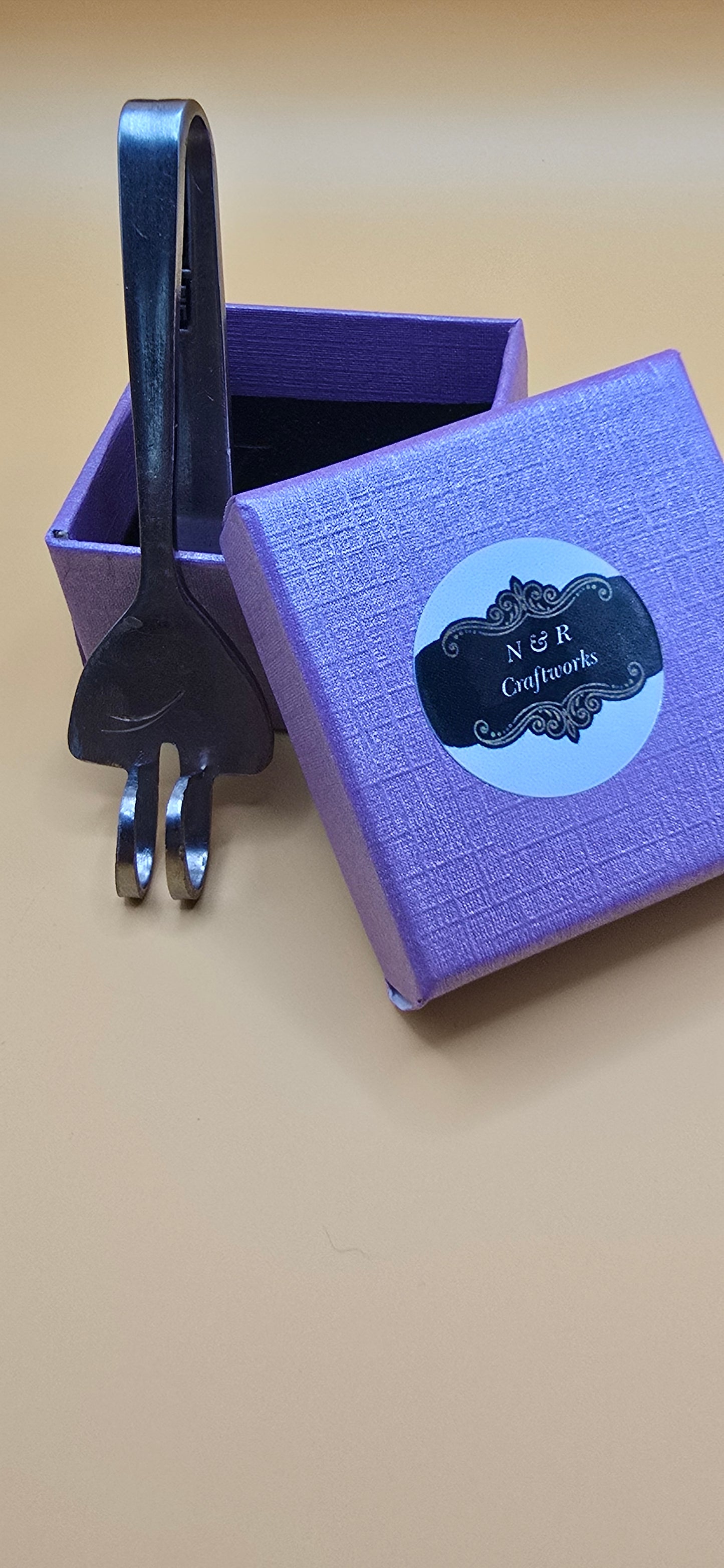 Stainless steel fork repurposed into one of a kind keyholder