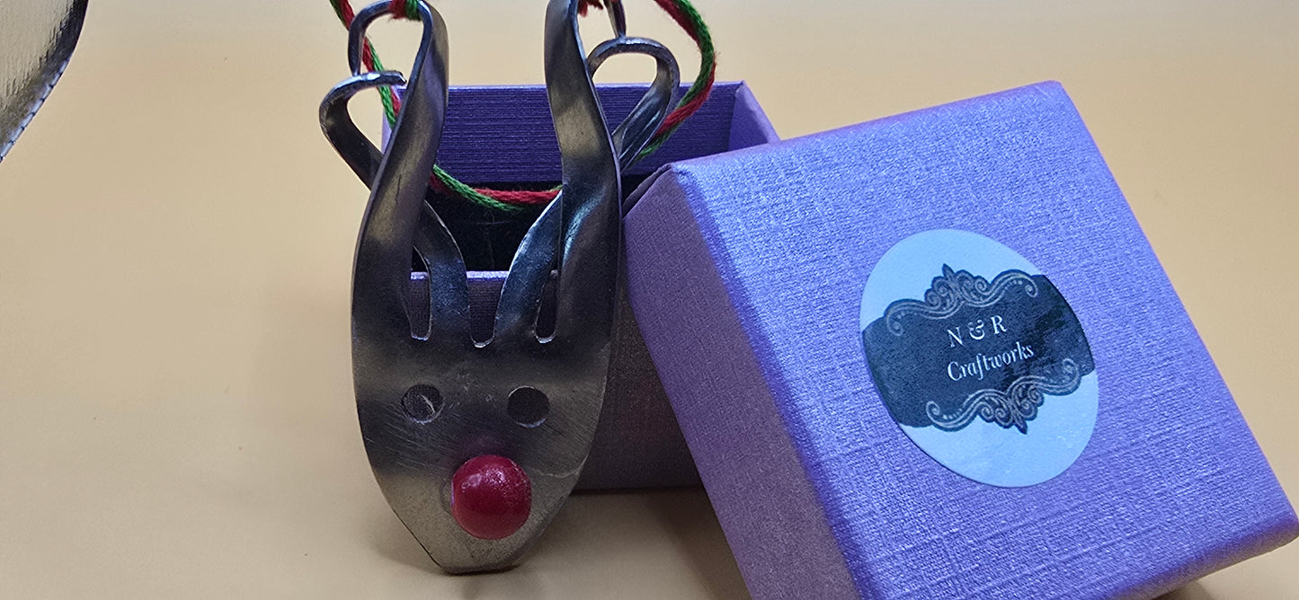 Cherish the Christmas season with this handcrafted reindeer ornament