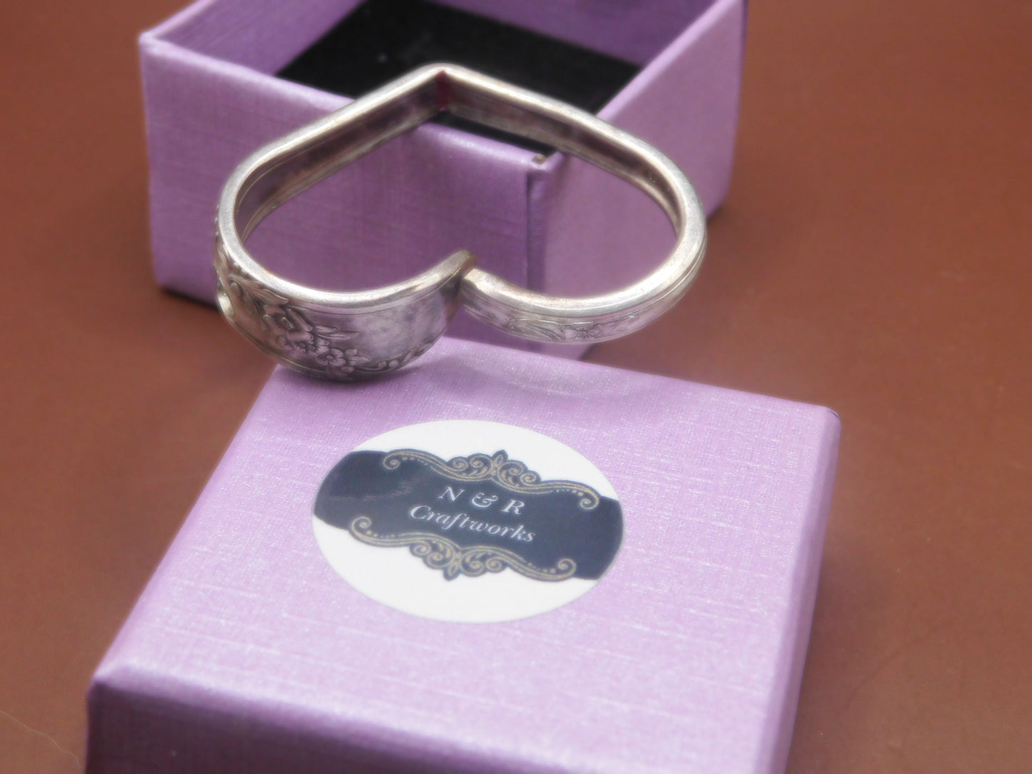 Large Heart pendant/keychain repurposed from Vintage spoon handle