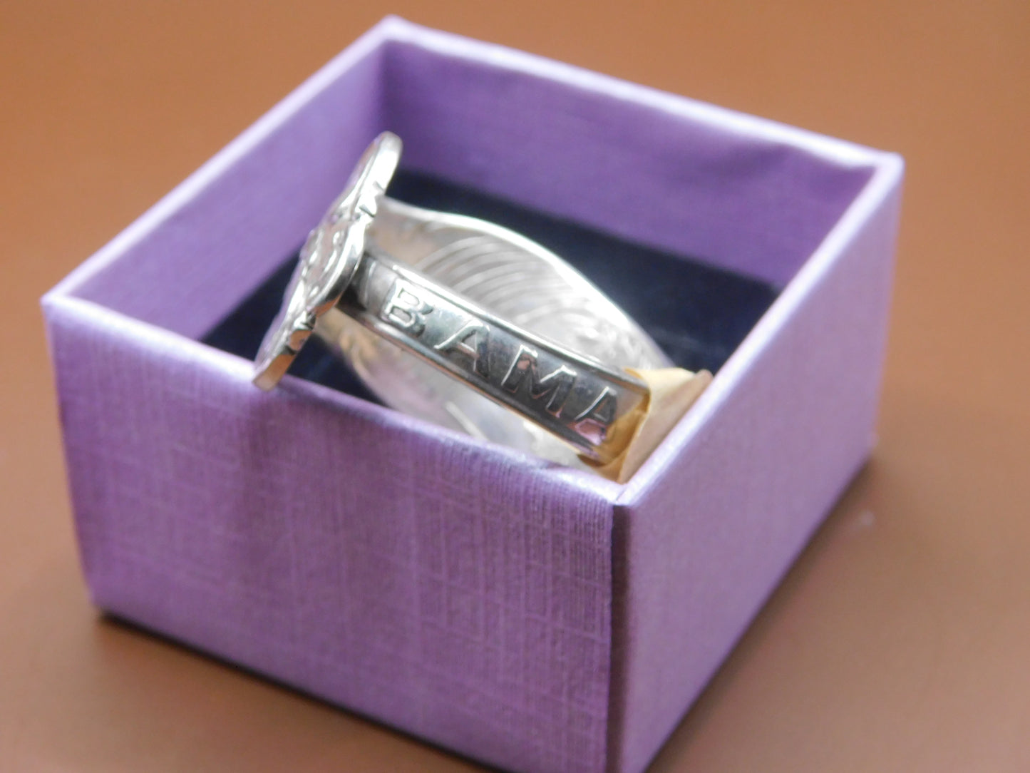 Show off your state pride with this Alabama State Spoon Ring