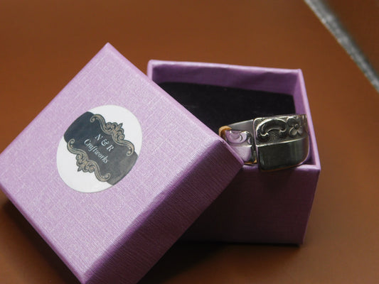 Beautiful and charming Band ring made from a repurposed spoon handle