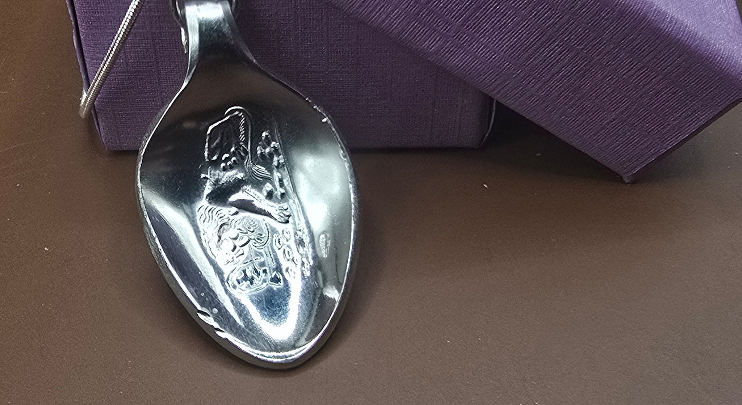 Sterling silver spoon bowl necklace charm on sterling silver necklace