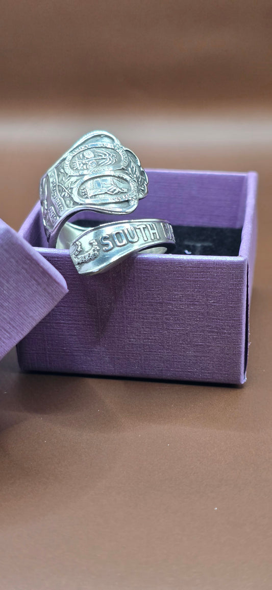 Unique one of a kind South Carolina collectors spoon ring